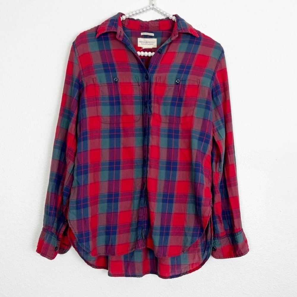 Denim & Supply by Ralph Lauren utility plaid ladies blouse